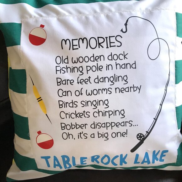 Table Rock Lake Pillow Cover, 18x18: Summer House Cabin Decor, Boating Fishing - Picture 5 of 6